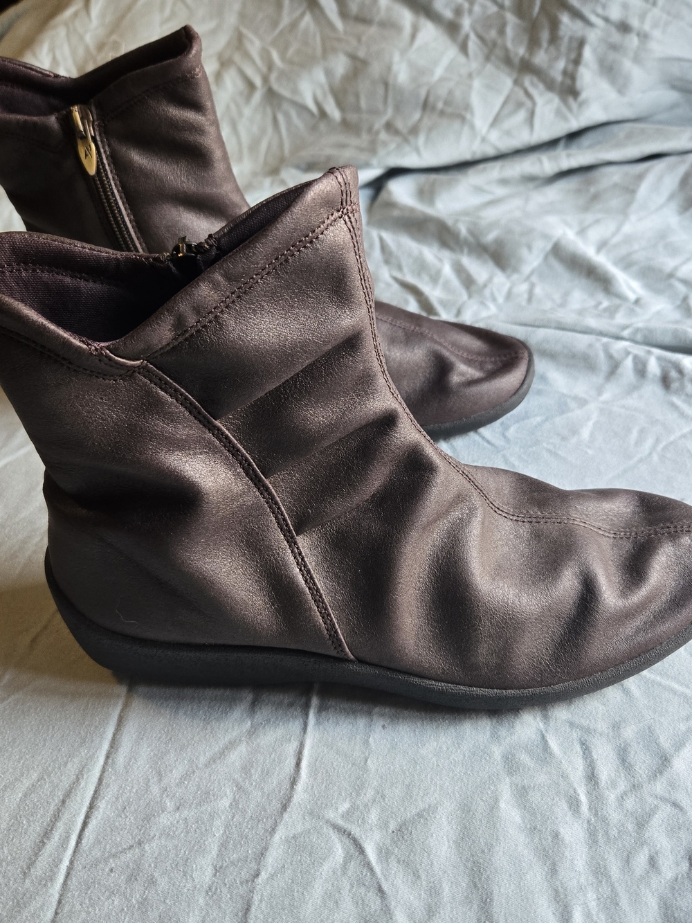 Women’s Arcopedico Paluma Brown Vegan Zip-Up Booties